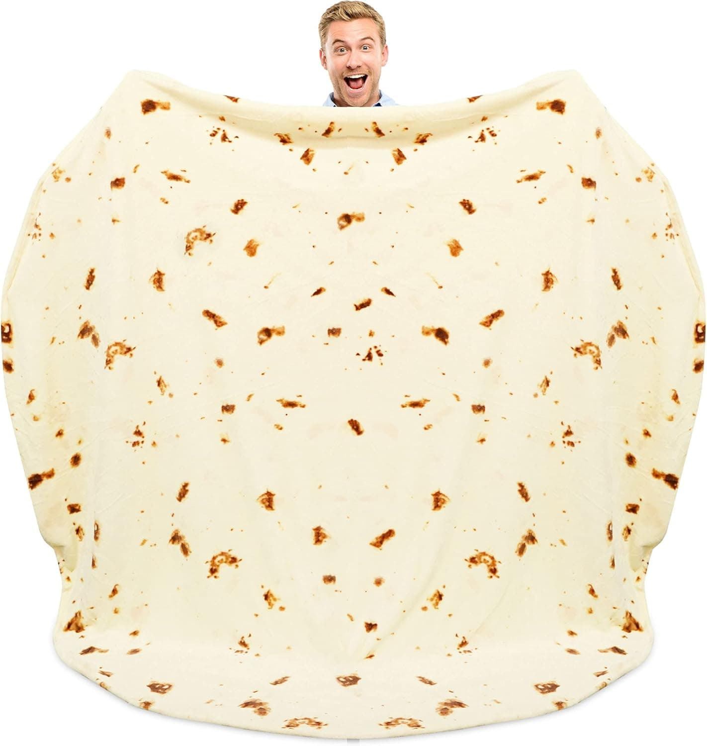 Zulay (60-80 inches) Giant Double Sided Tortilla Blanket - Novelty Big Tortilla Blanket for Adult and Kids - Premium Soft Flannel Round Tortilla Blanket for Indoors, Outdoors, Travel, Home and More