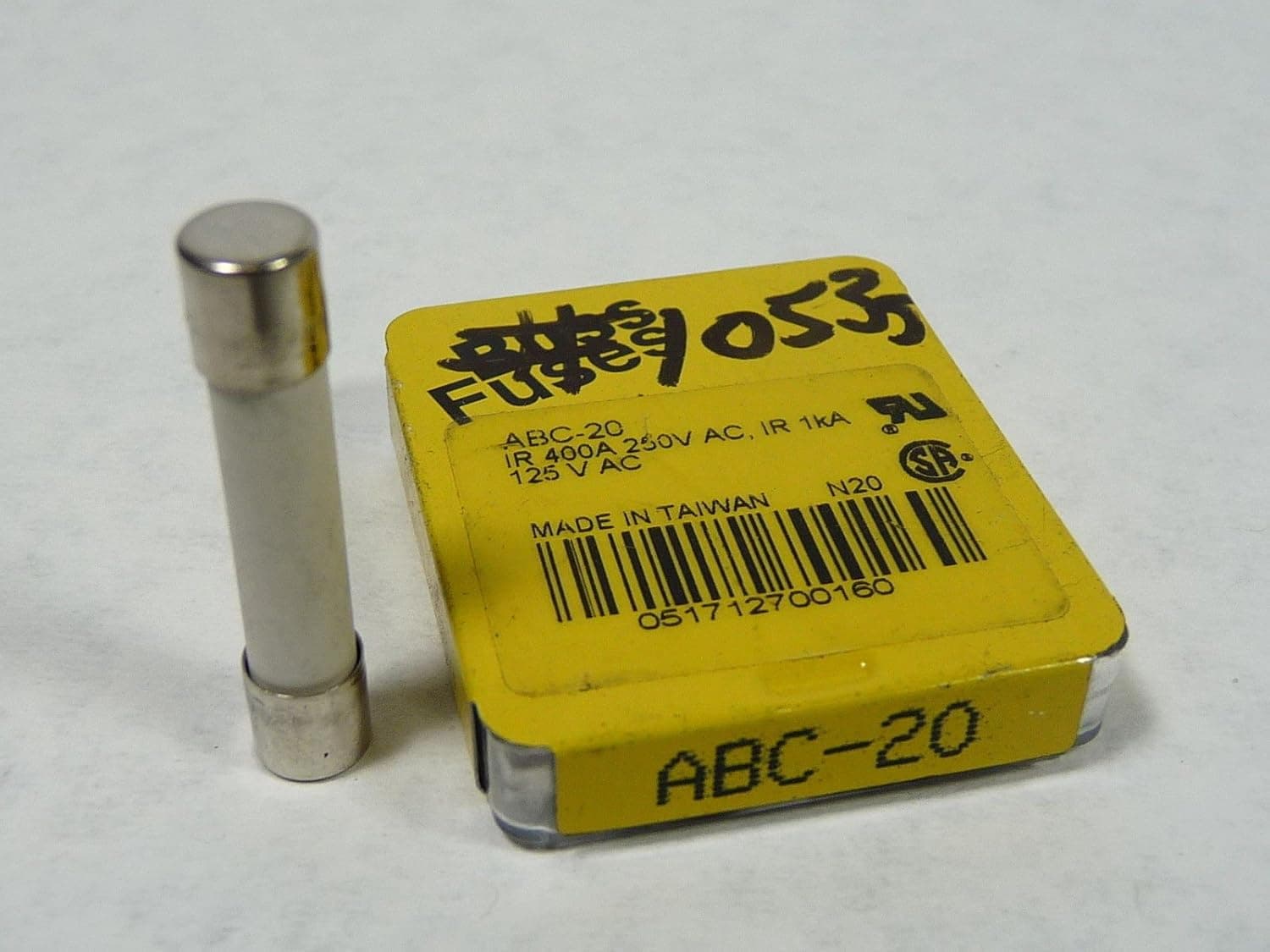NEW BUSS FUSES ABC-20 LOT OF 15