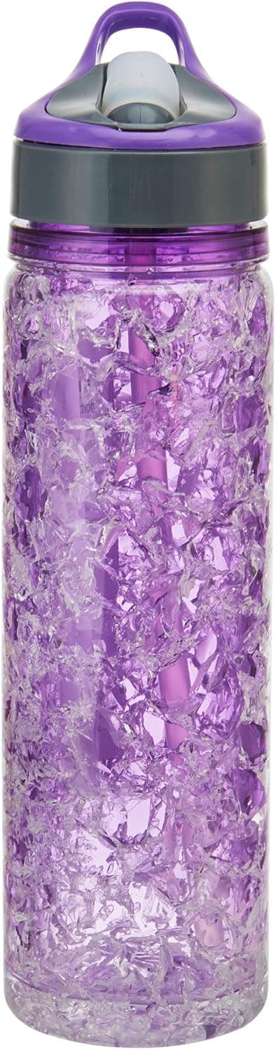 Copco Freezeable Double Wall Insulated Tritan Water Bottle with Crackle Gel, 18-Ounce, Purple