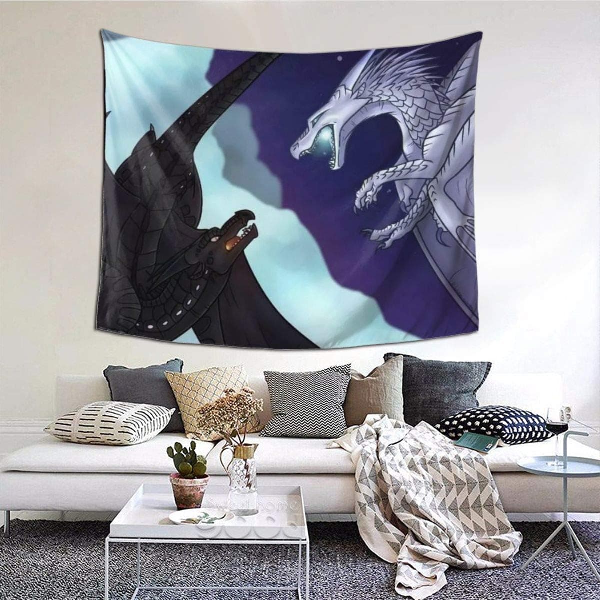 Zilld Wings of Fire Jade Winglet Tapestry Wall Hanging Home Decorations for Living Room Bedroom Dorm Decor 60x51 inch