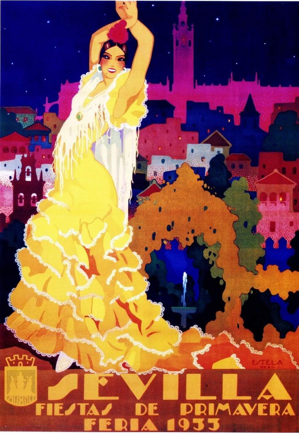 TYmall Jigsaw Puzzle, 1000 Piece Puzzle Adult Sevilla Seville Spain Europe European Vintage Travel Advertisement Art Family Entertainment Educational Puzzles