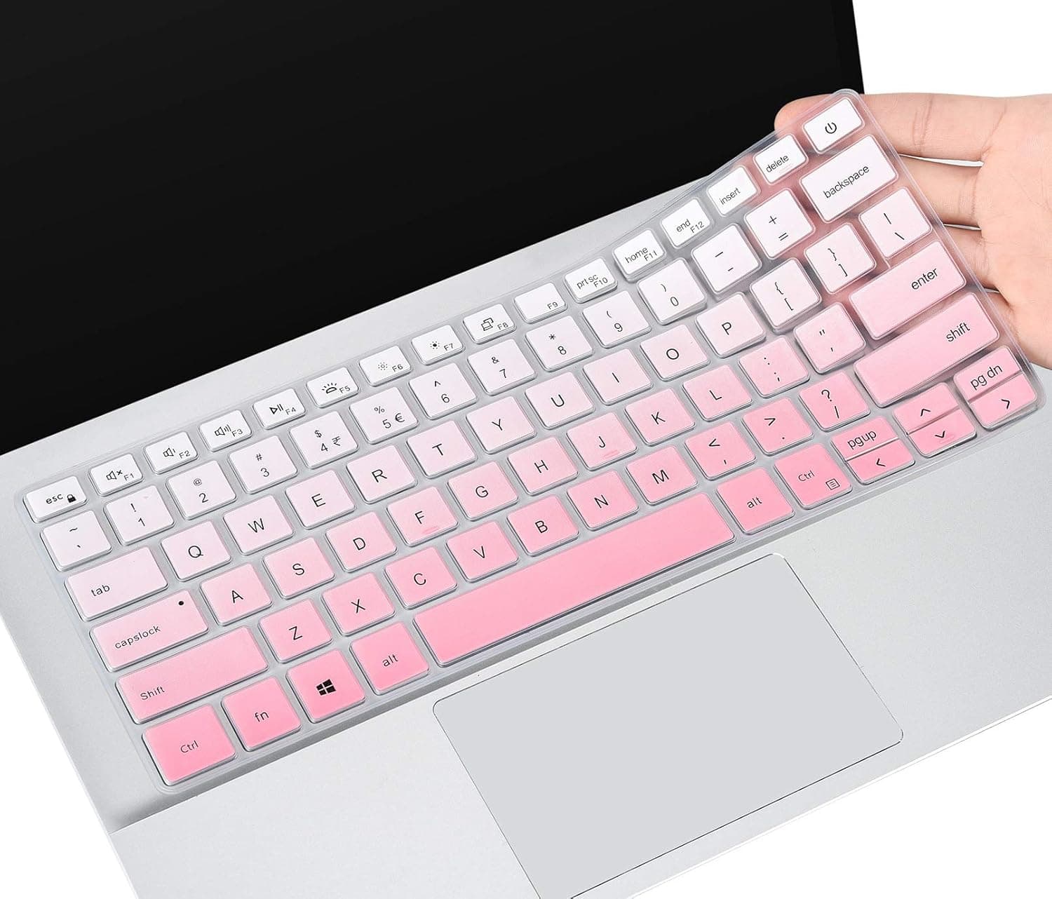 Keyboard Cover for Dell Latitude 3310 3410, Dell Insprion 14 5000 5400 5401 5402 5405 5406 5490 5493 5498 7000 7400 7405 7409 7490, Insprion 13 5300 5301 5390 5391 7300 7306 7390 7391, Ombre Pink