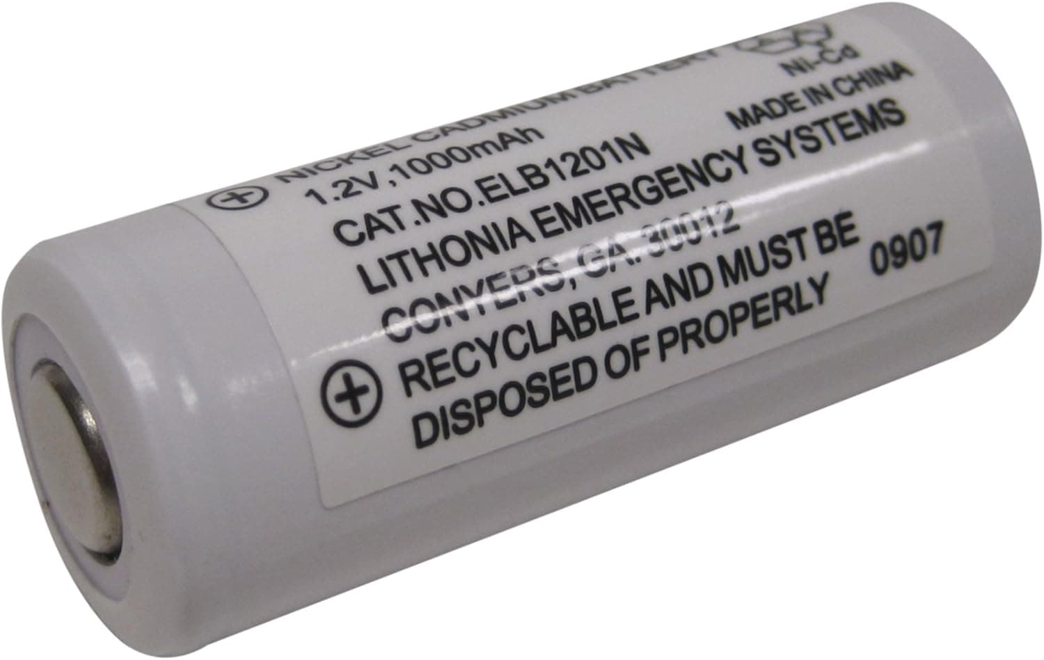 Lithonia Lighting ELB 1201N Emergency Replacement Battery, 250 Watts, 2 Volts, White