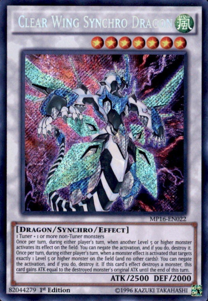 YU-GI-OH! - Clear Wing Synchro Dragon (MP16-EN022) - Mega Pack 2016 - 1st Edition - Secret Rare