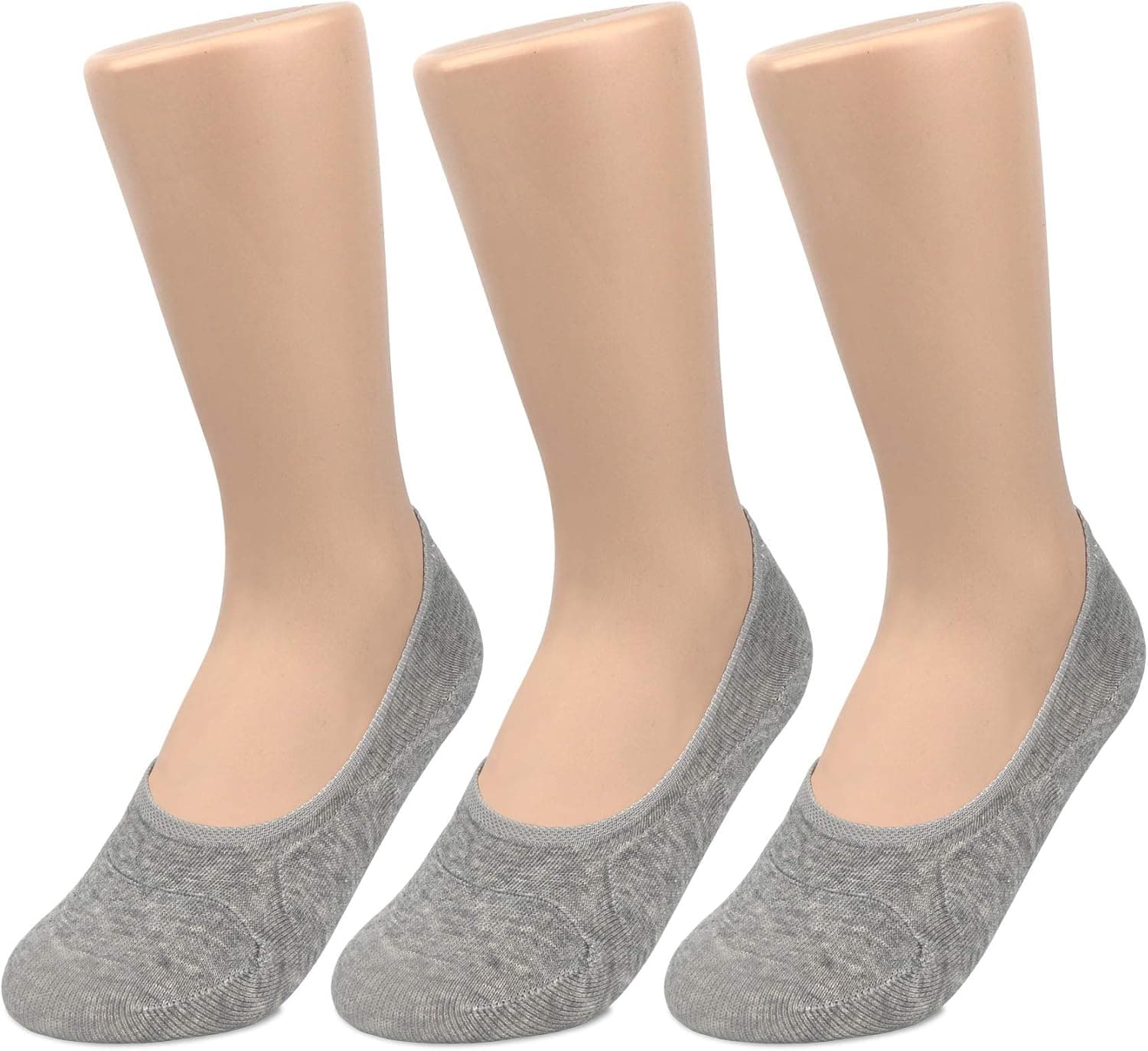 Julo Women's Thin Casual No Show Socks Non Slip Flat Boat Line (US women`s shoe 8-11 (9.5"-10.6"), AGST_3 Pack_gray)