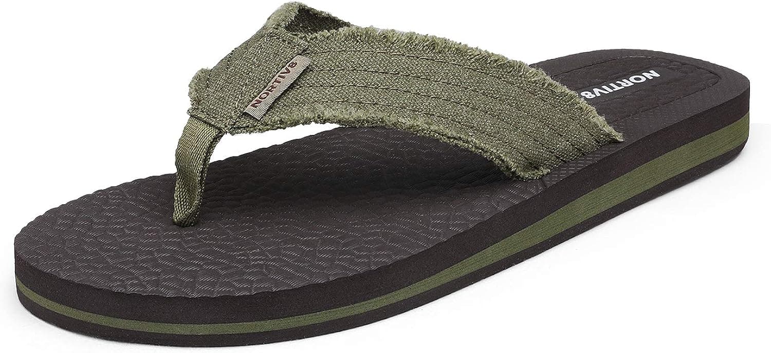 NORTIV 8 Men's Thong Flip Flops Sandals Comfortable Light Weight Beach Sandal