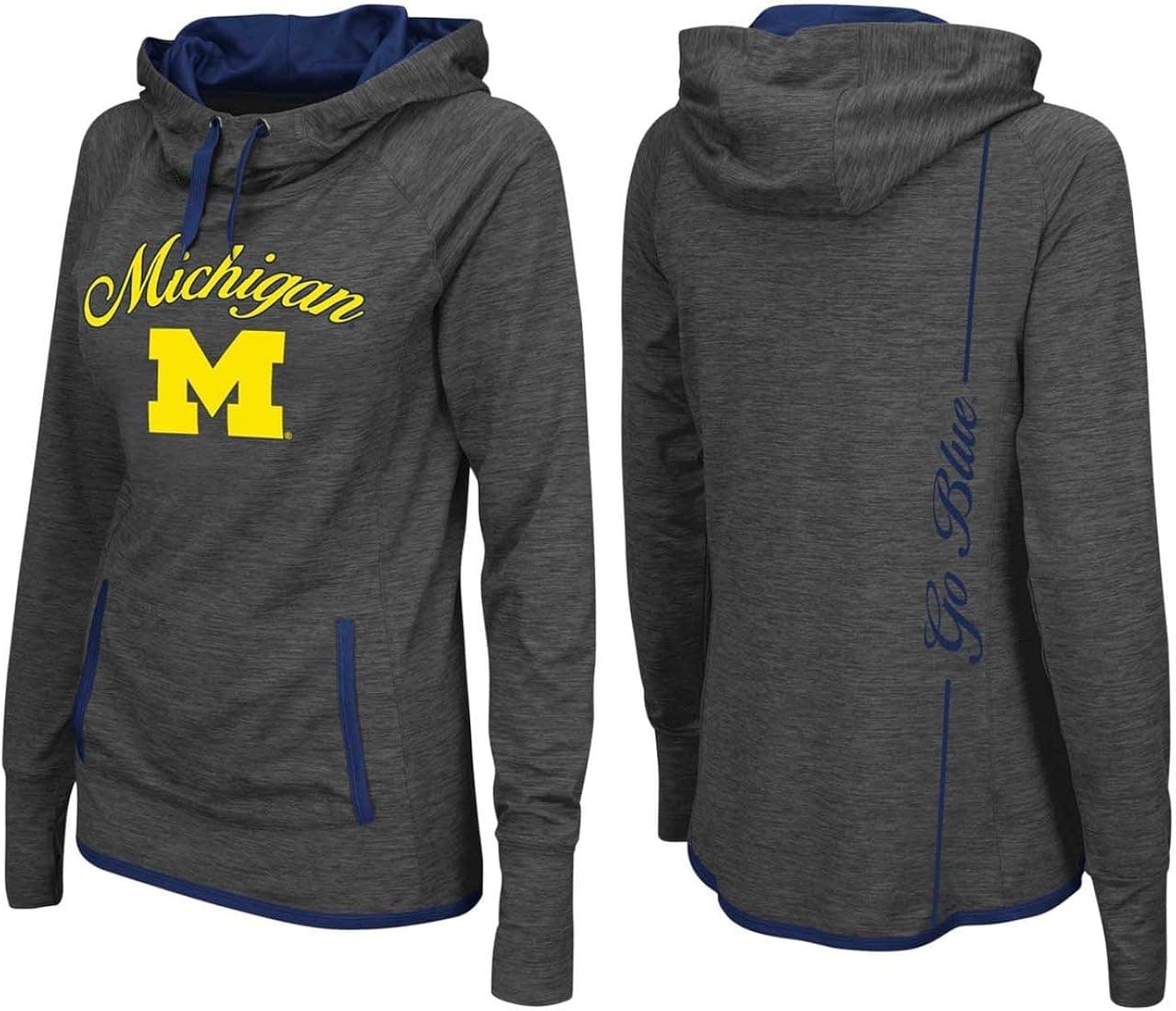 Michigan Wolverines Women's NCAA "Buggin" Cowl Neck Hooded Sweatshirt