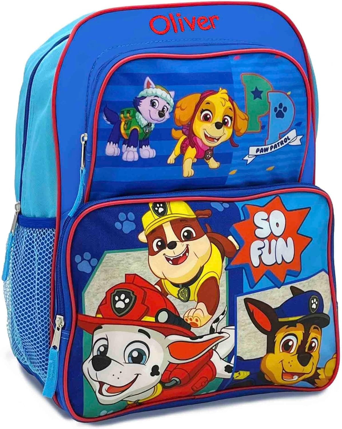 DIBSIES Personalized 16" Paw Team So Fun Cargo Backpack featuring Chase, Marshall, Skye, and Rubble