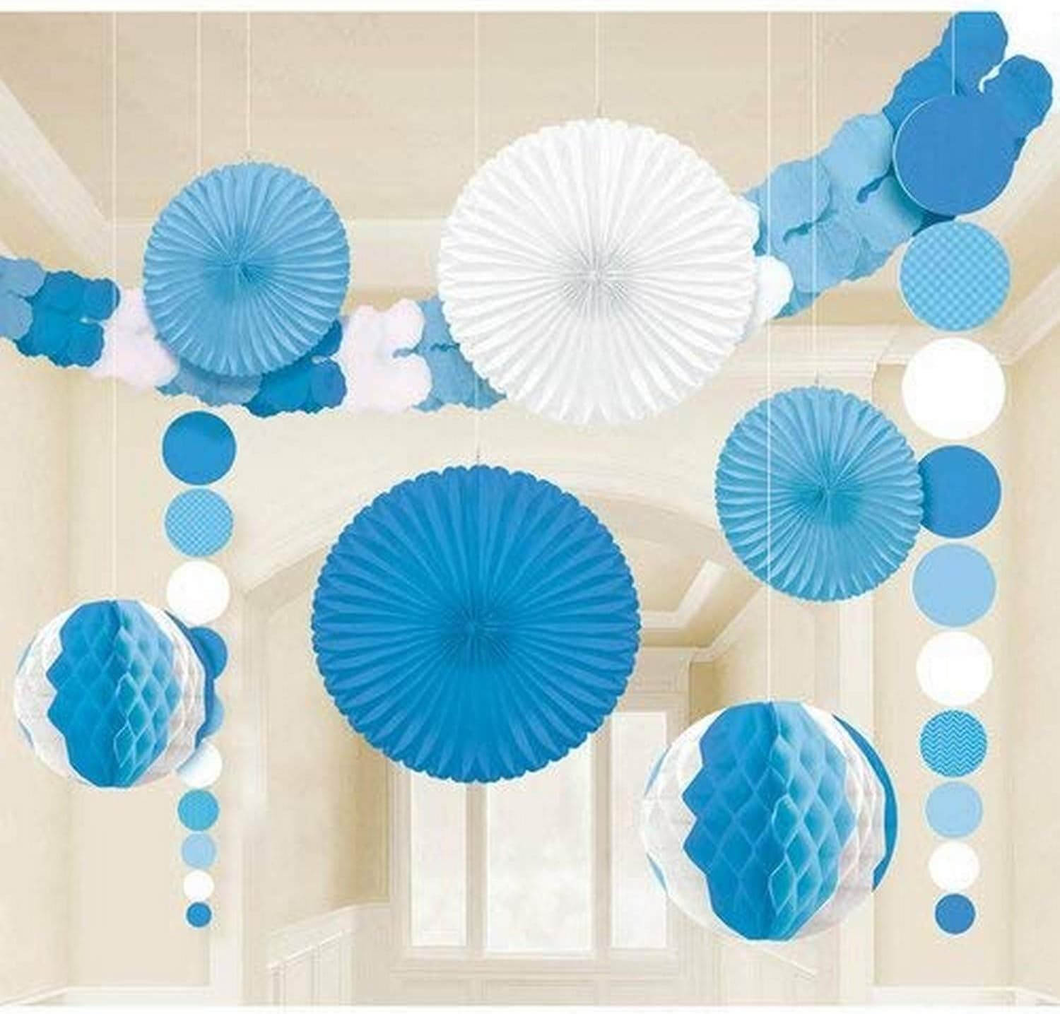 Amscan Hanging Decorating Kit , Baby Shower, Blue