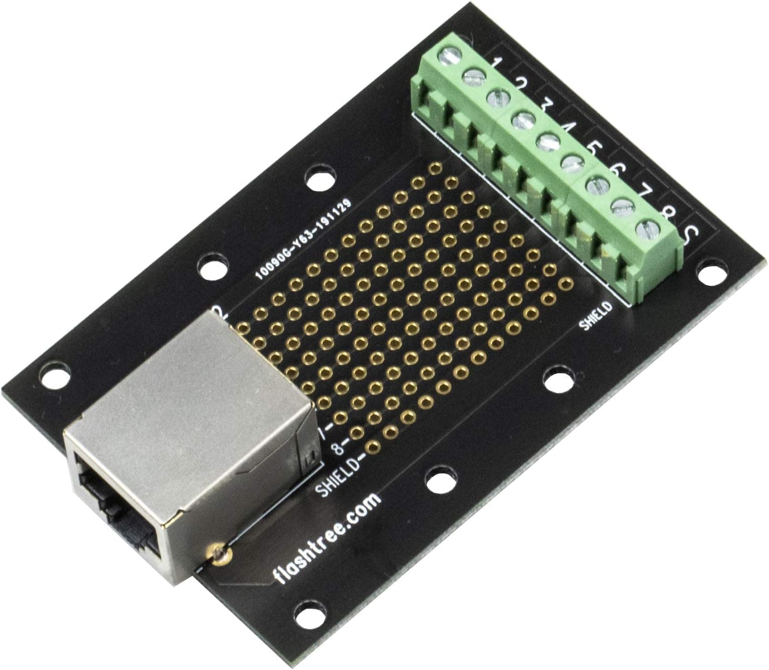 flashtree RJ45 8P8C Right Angle Shielded Jack Breakout Board Terminal Block Connector