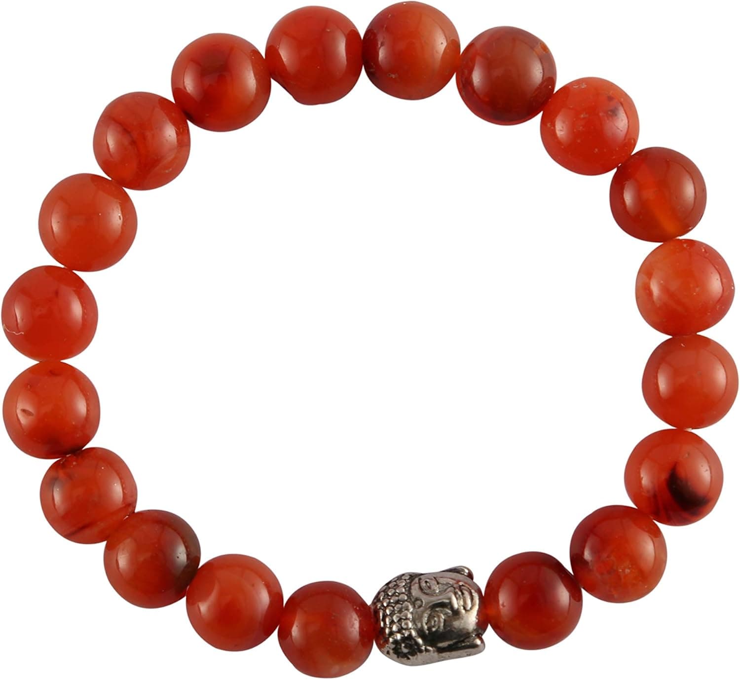 Aatm Natural Healing Gemstone Buddha Charm Bracelet (Carnelian)