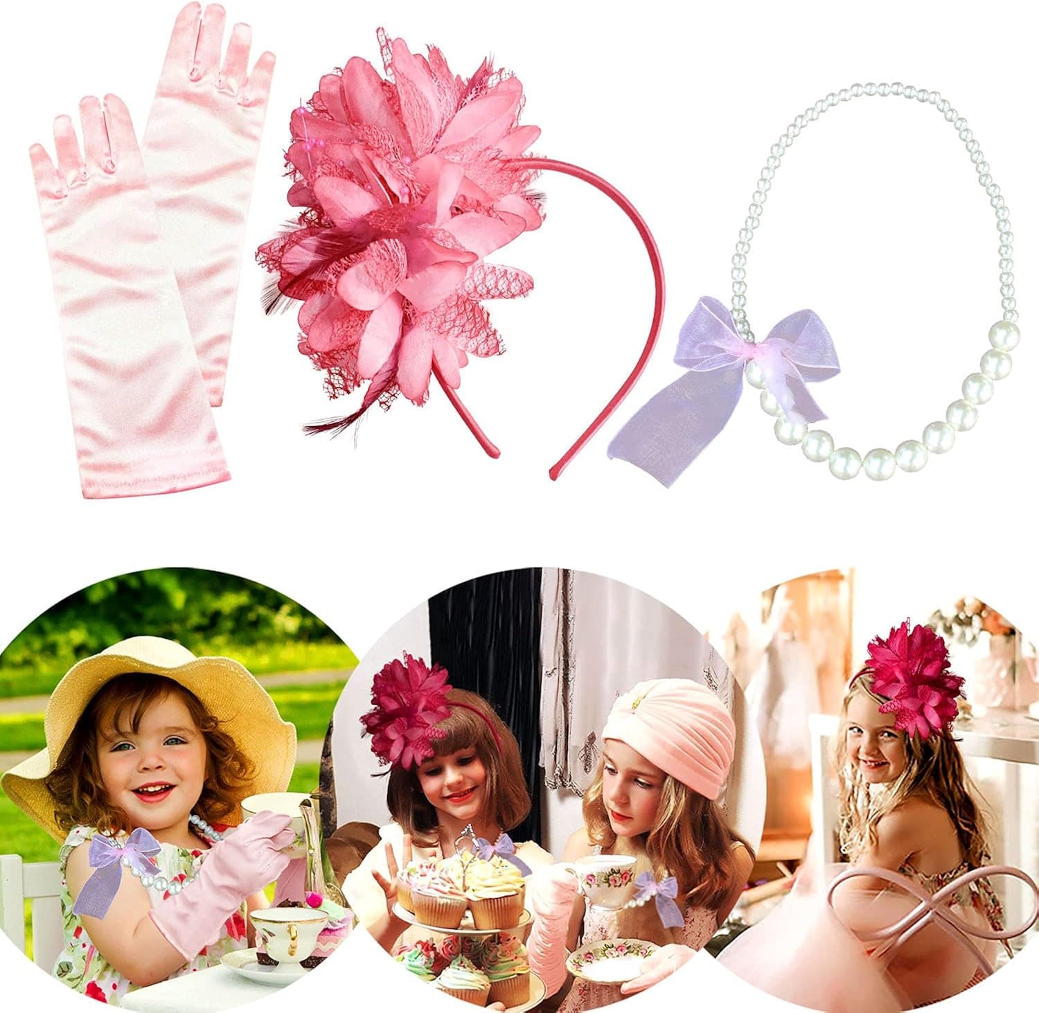 Roaring Good Time Pink Tea Party necklace for kid Tea Party Hats For Girl Tea Party Supplies Lets Tea Party Supplies Tea Party Decoration Lets Tea Party Favors