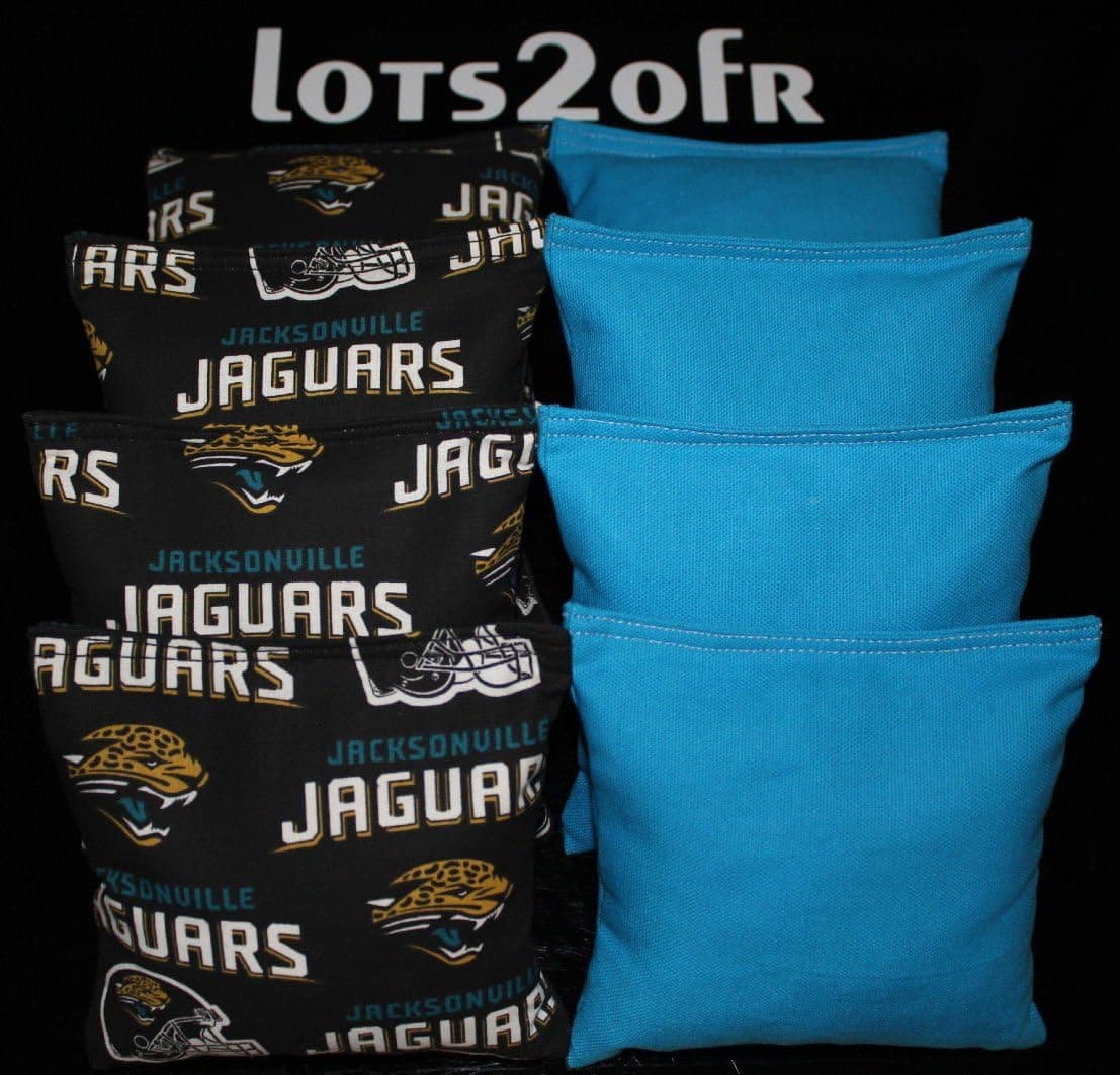 BackYardGamesUSA Cornhole Bean Bags Jacksonville Football 8 ACA Regulation Corn Toss Game Bags