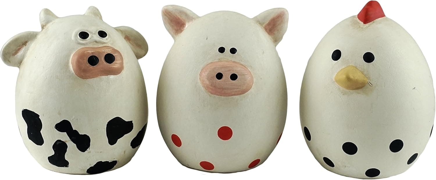 Party Explosions Farm Animal Egg Shaped Figurines - Set of 3