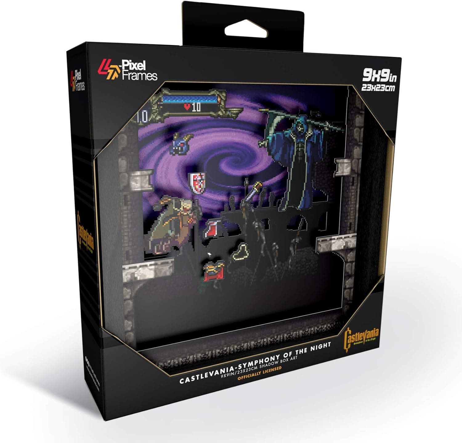 Pixel Frames Castlevania: Symphony of the Night 9x9 inches Shadow Box Art (Big) (PF-KN-101)