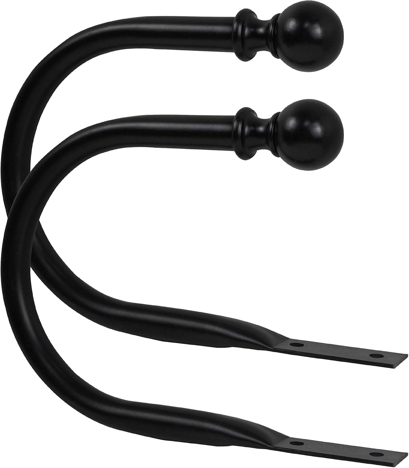 eTeckram Decorative Ball Curtain Drapery Holdbacks Tiebacks, Hook Wall Mounted,Set of 2, (Black)
