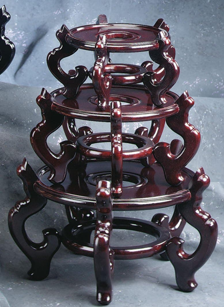 Tripar Black 6" Wooden Fishbowl Display Vase Plant Stand