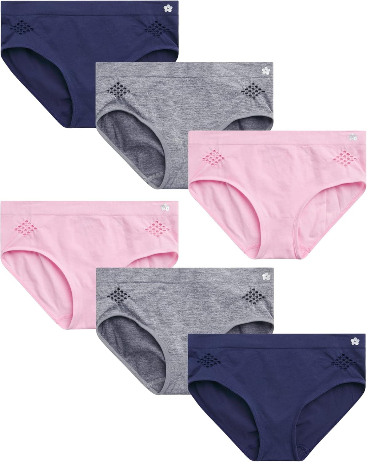 Limited Too Girls’ Underwear – 6 Pack Seamless Hipster Briefs (Size: S-L)
