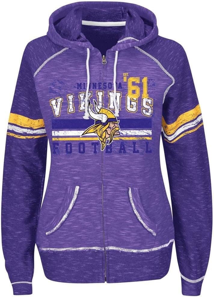 Minnesota Vikings Womens Zip-Up Tame The Tide Hooded Sweatshirt