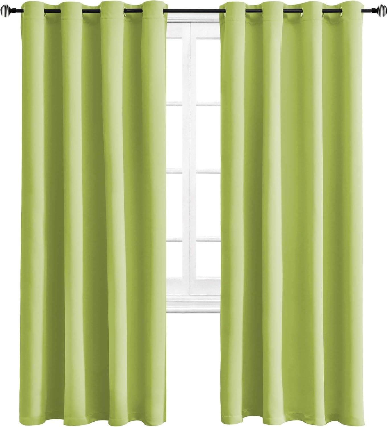 WONTEX Blackout Curtains Room Darkening Thermal Insulated with Grommet Window Curtain for Bedroom, 52 x 84 inch, Apple Green, 2 Panels