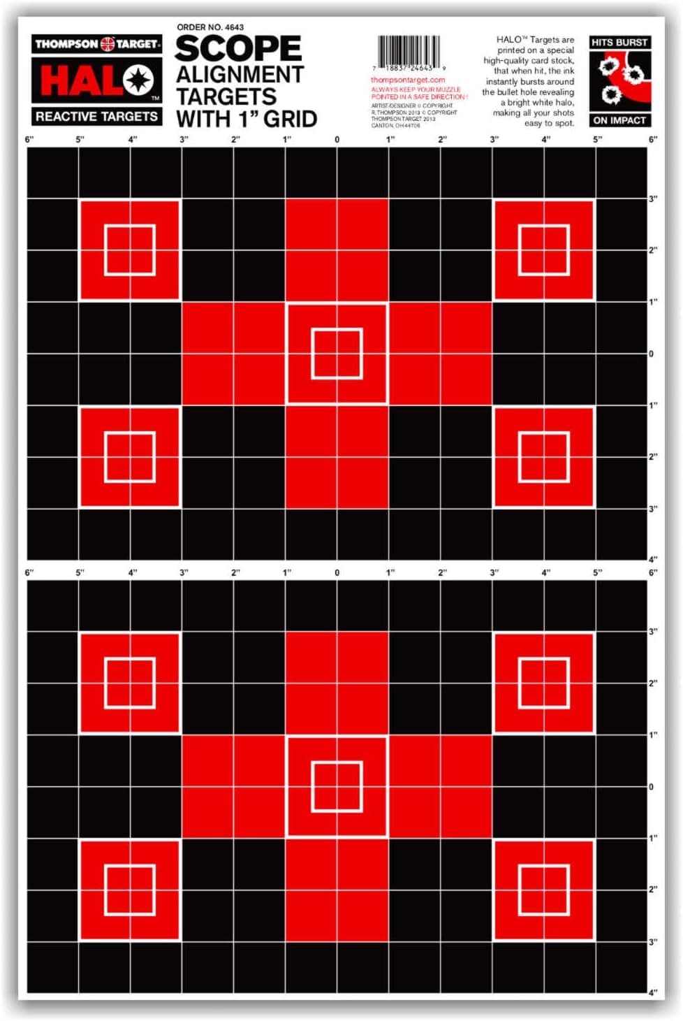 Halo Large Scope Alignment - Reactive Splatter Gun Range Shooting Targets 12.5x19 Inch