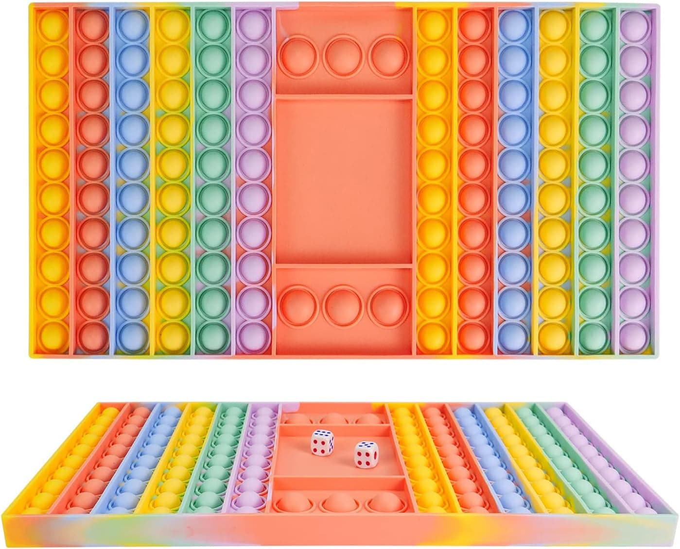USBOOY Big Pop It Game Fidget Toys with Dice Jumbo Chess Board Push Bubble Sensory Toys for Parent-Child Time Easter Eggs Hunt Classroom Exchange and Game Prize Supplies