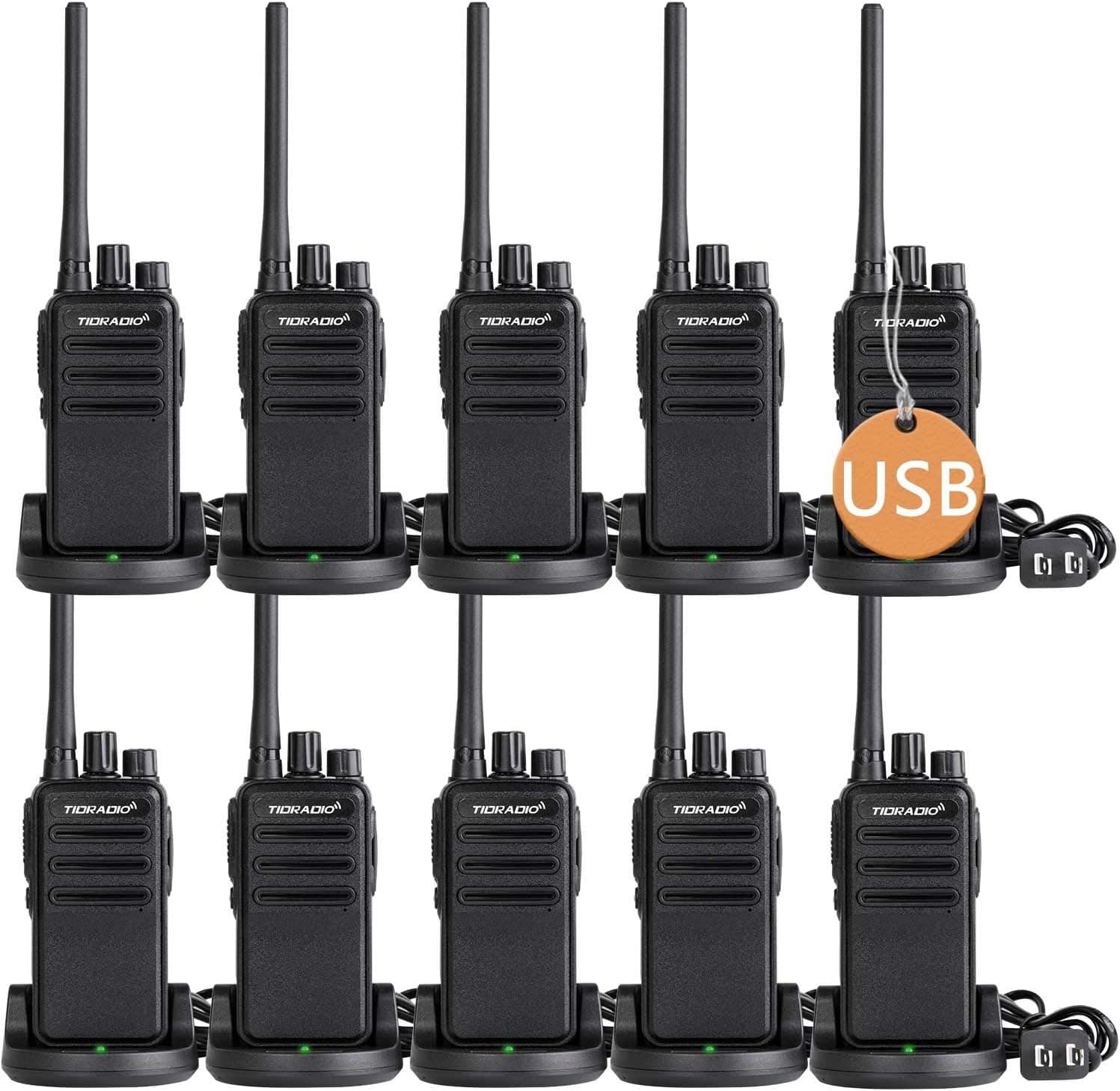 TIDRADIO TD-60 Two Way Radio 2 Way Radios Walkie Talkies Long Range 16CH 2 Way Radio with Earpiece 10 Pack…