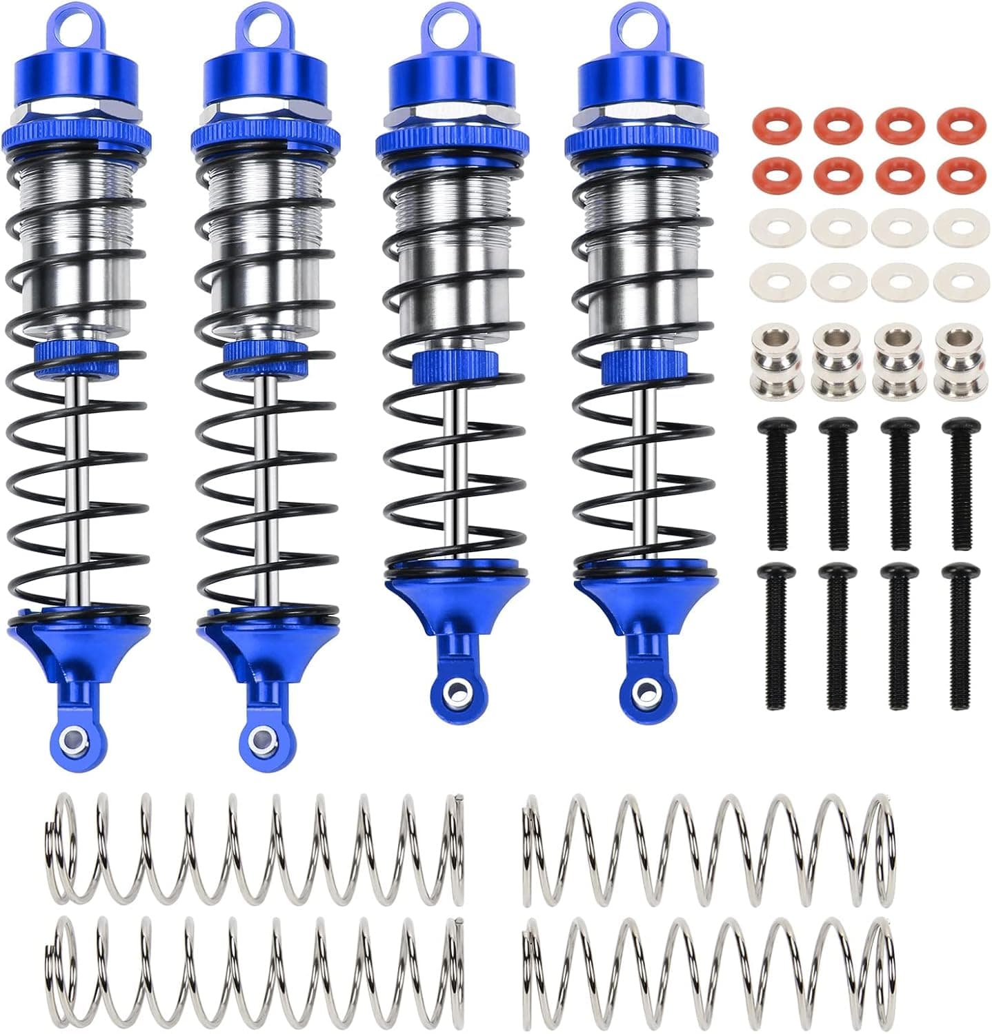 Rcawd 4Pcs Full Metal Big Bore Shocks Compatible With Arrma 3s Blx Upgrade Parts Shocks Absorber Damper Arrma Big Rock Arrma Typhon Arrma Senton Arrma Granite Dark Blue Parts