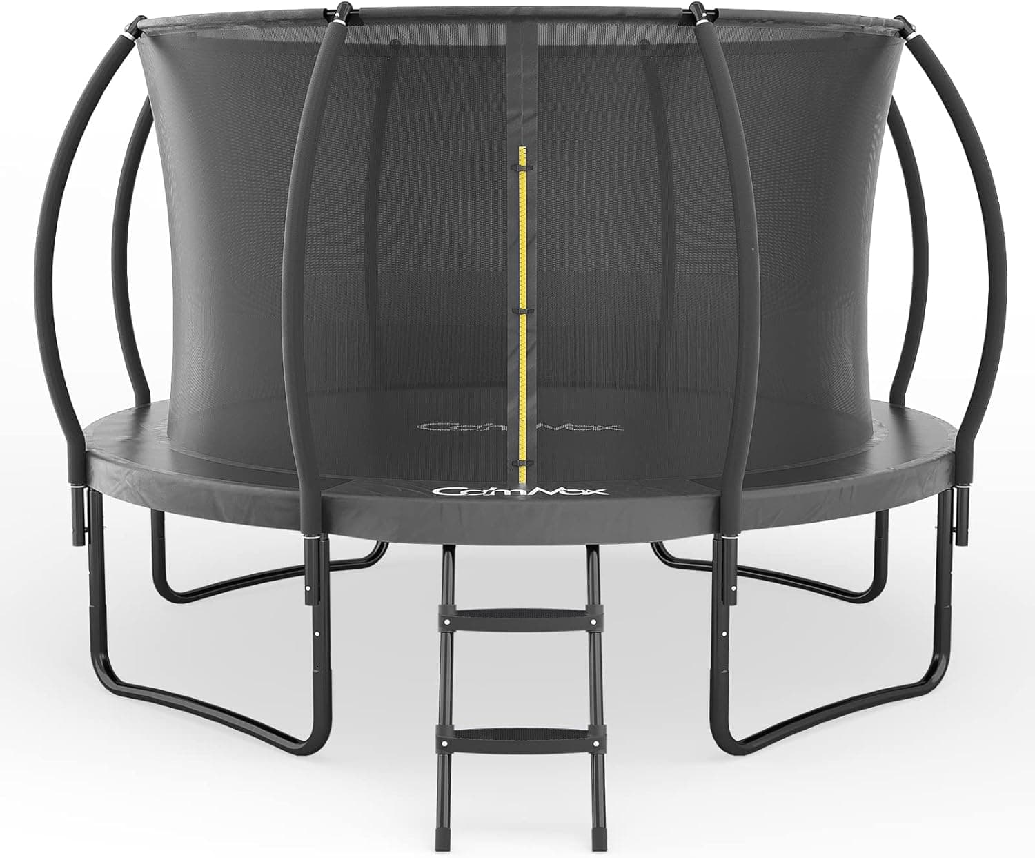 CalmMax 10FT 12FT 14FT 16FT Trampoline with Enclosure 【Curved Poles Reinforced Type】 Recreational Trampolines with Ladder - ASTM Approval- Outdoor Trampoline for Kid Adults
