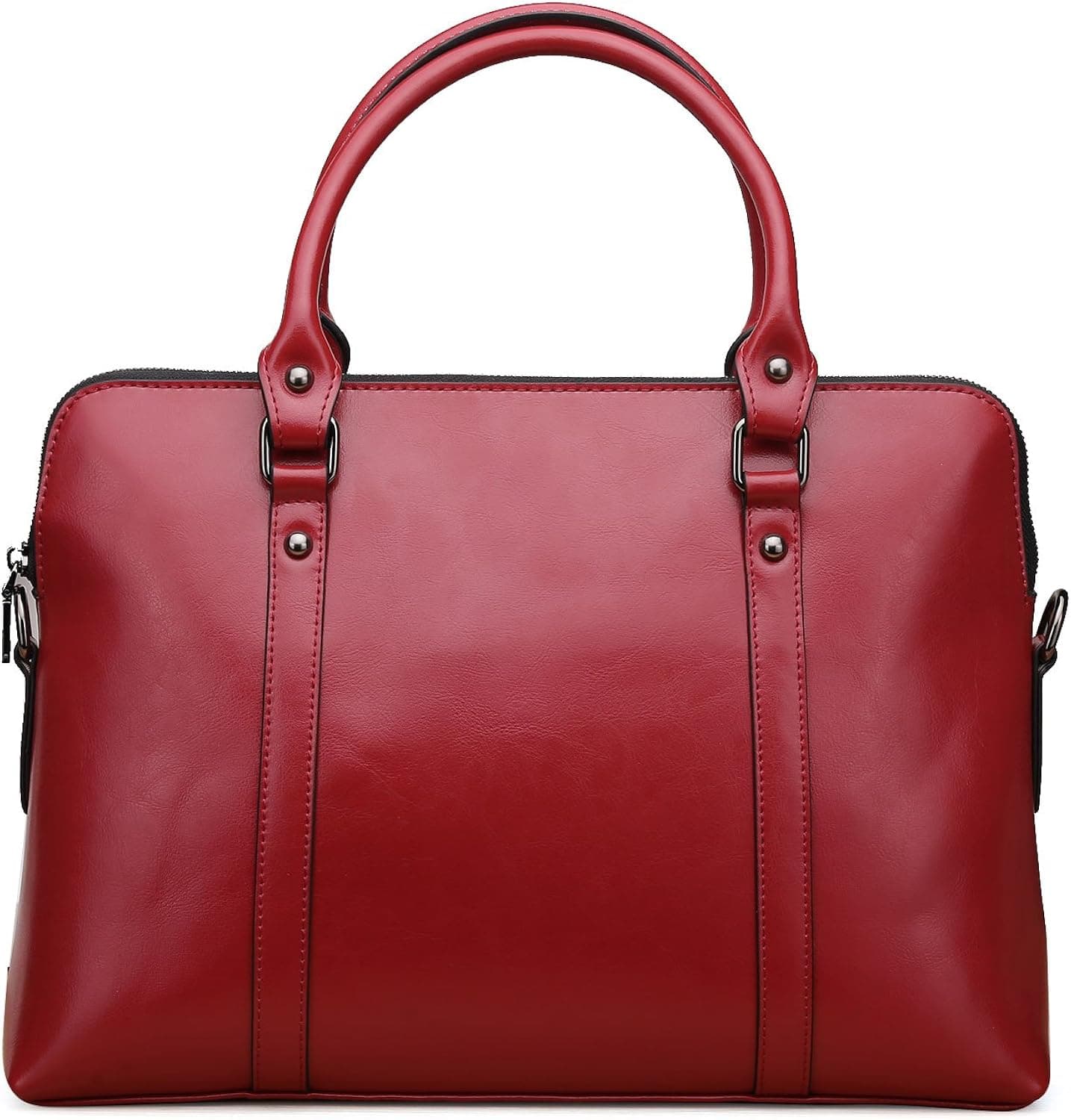 Women's Tote Bag Vintage Style Leather Work Tote Large Shoulder Bag Genuine Leather Handbags Slim Briefcase Purse