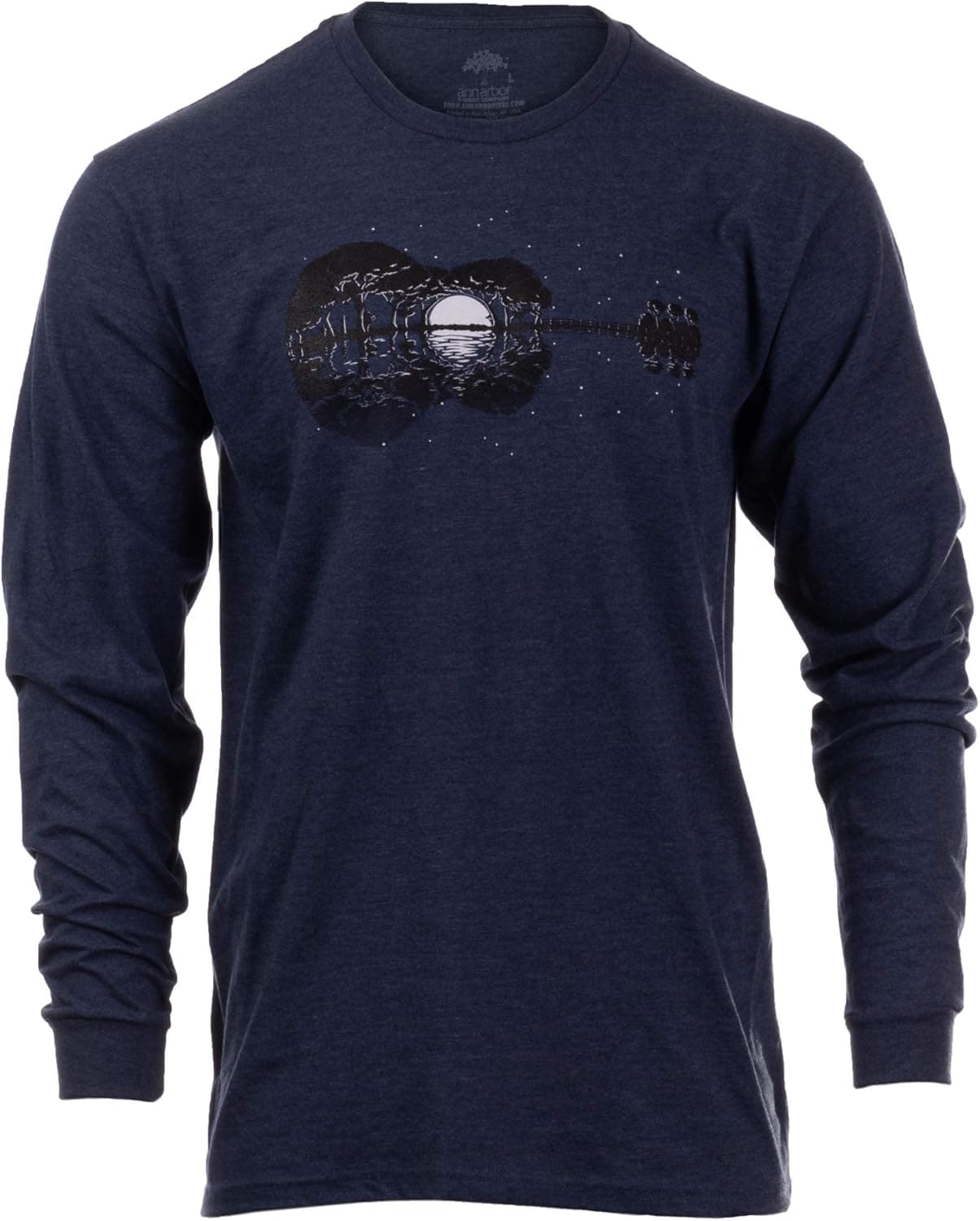 Acoustic Guitar Moonrise | Guitarist Musician Music Player for Man Woman Long Sleeve T-Shirt