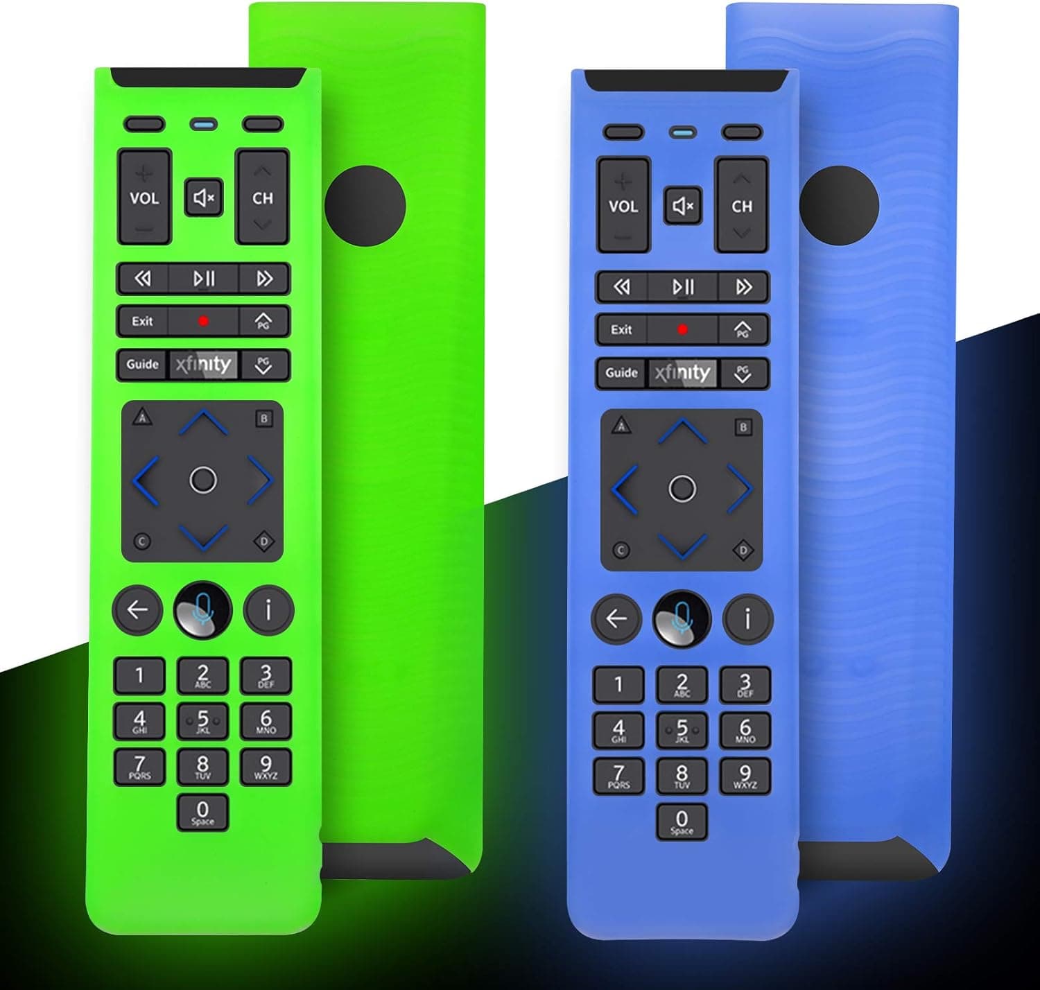 Glow Remote Cover Replacement for XFinity Comcast XR15, Silicone Case Skin with Lanyard (2-Pack)
