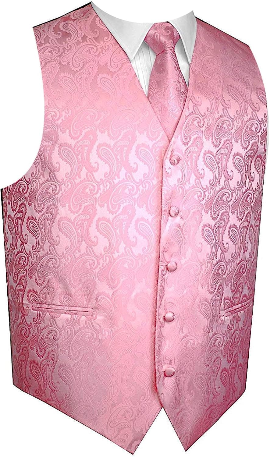 Brand Q 3pc Paisley Vest Set-20-F-Pink-XL
