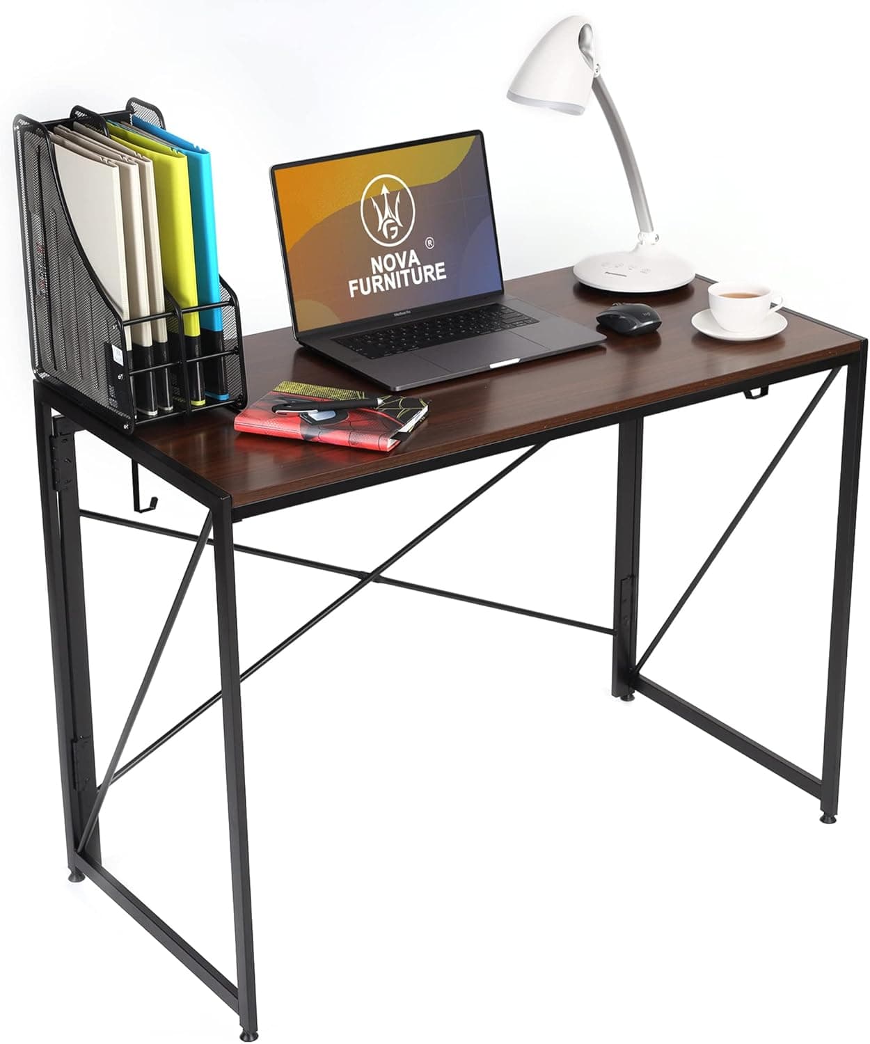 Nova Furniture Group Folding Home Office Computer Desk, Portable multifunction Study Writing Laptop Table For Urban Small Space Apartment, Condo & Dorm, Space Saving, Waterproof desktop, Easy Assemble