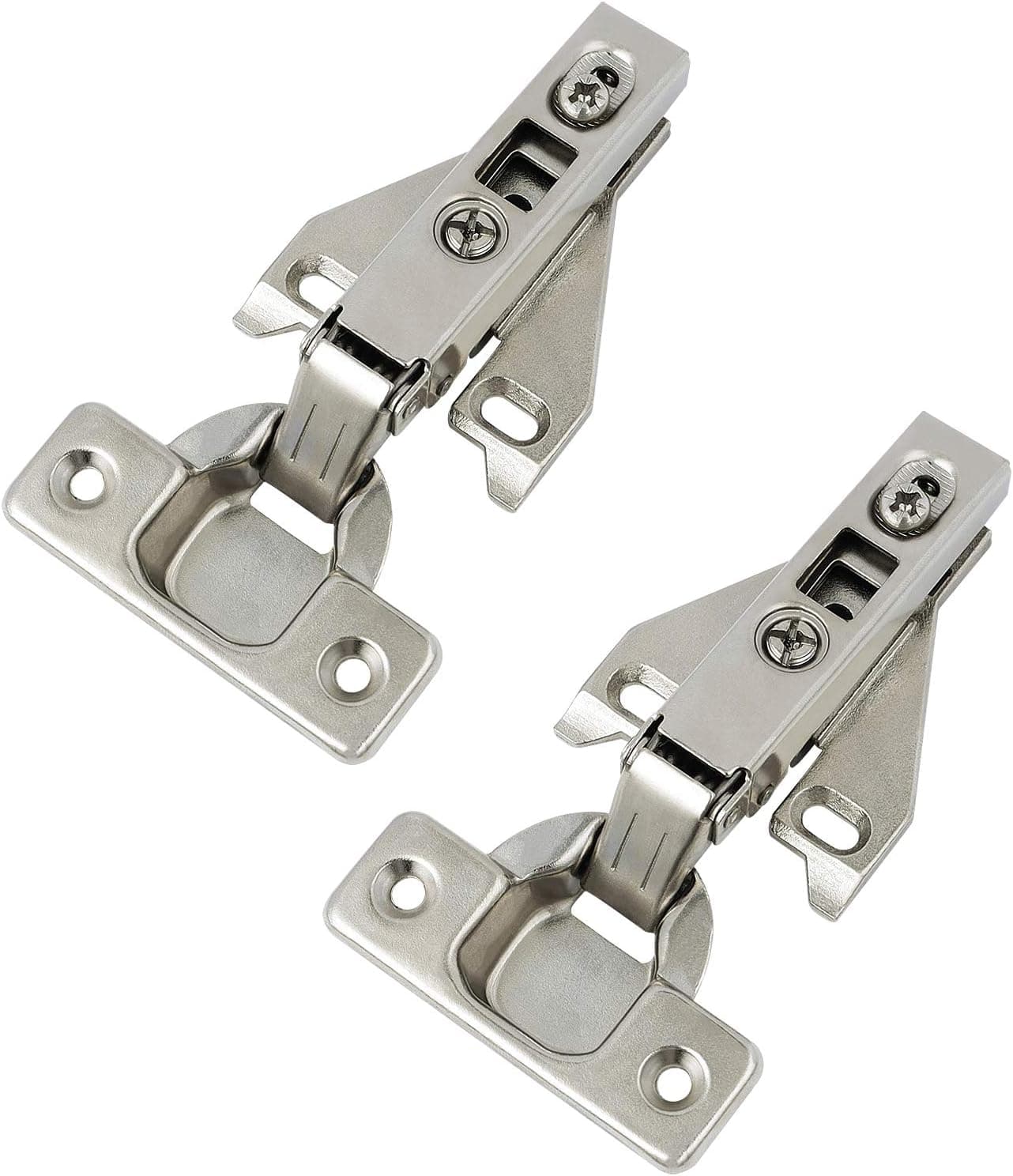 Probrico 5 Pairs（10 Pack）Kitchen Cabinet Hinges for Face Frame Cabinet, Concealed Cabinet Hinges Brushed Satin Nickel with Mounting Screws