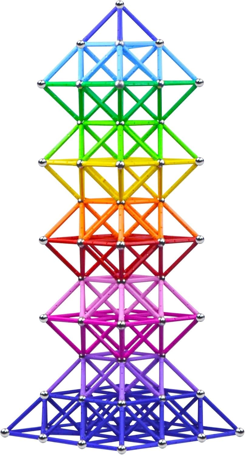 308 Pieces Magnetic Building Blocks Toys, Magnet Construction Build Kit Education Toys 3D Puzzle for Kids, Playing Stacking Game with Magnetic Bricks and Sticks, Version 2.3 Color Random