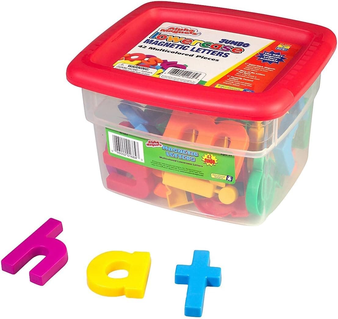 Educational Insights Multicolored Jumbo Lowercase AlphaMagnets, Set of 42 Lowercase Letters: Perfect for Homeschool & Classroom, Ages 3+