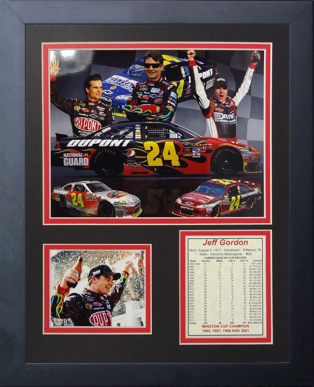 Legends Never Die "Jeff Gordon" Framed Photo Collage, 11 x 14-Inch Black