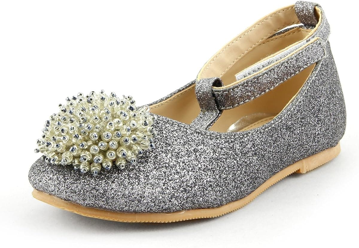 The Doll Maker Glitter Bean Flower T-Strap Flat