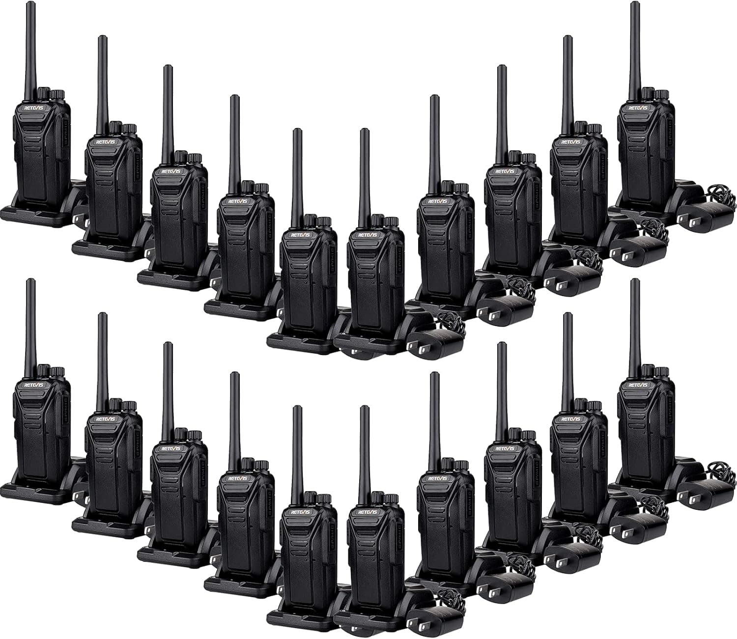 Retevis RT27 Walkie Talkies Long Range,Rechargeable Two Way Radios,USB Charger Base Fall Resistant Simple,Hands Free 2 Way Radio for Work Hotel School Healthcare(20 Pack)