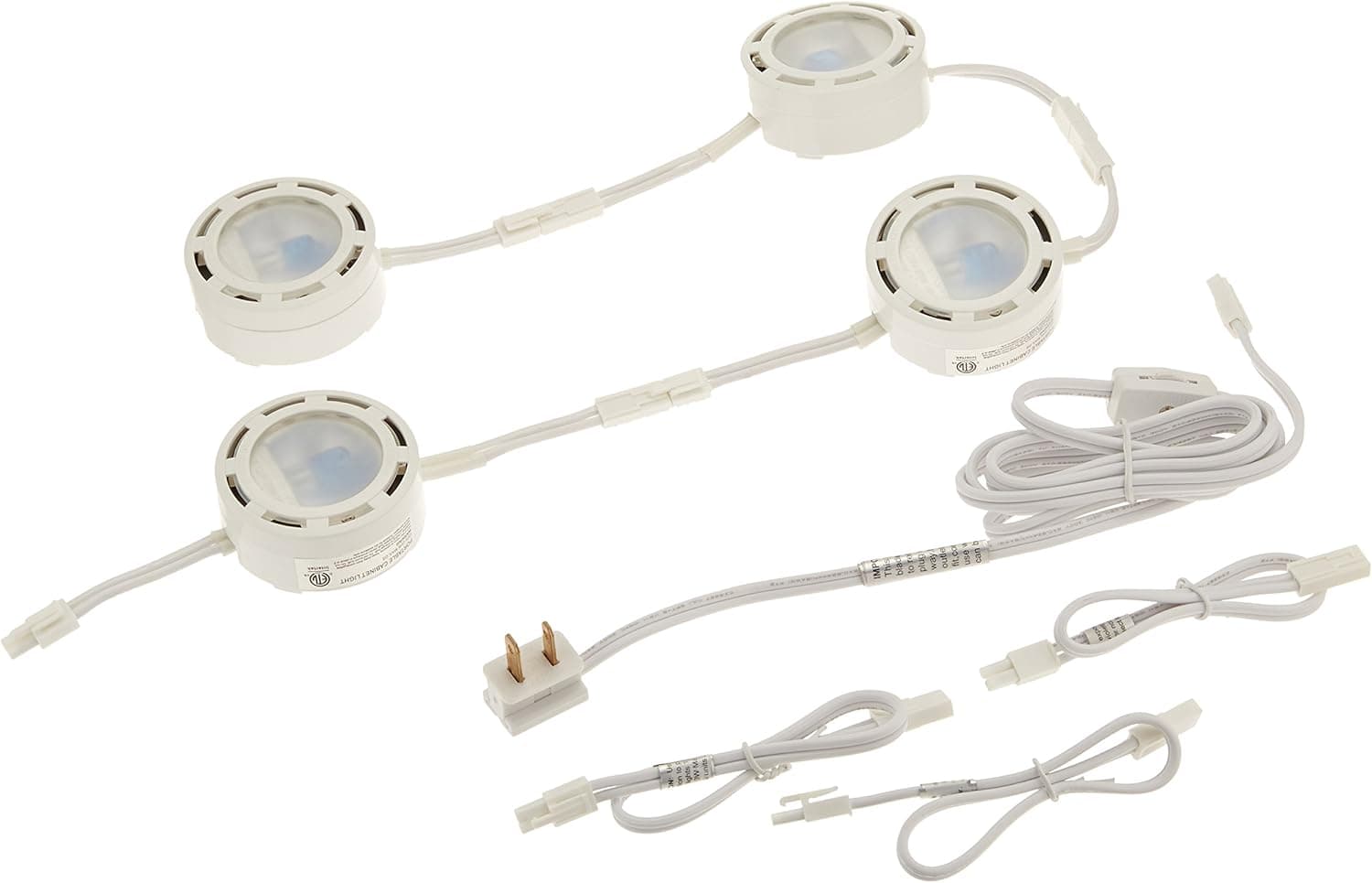 American Lighting LVPX80WH 120-Volt Under Cabinet Xenon Puck Lighting Kit, 4 Pack, White