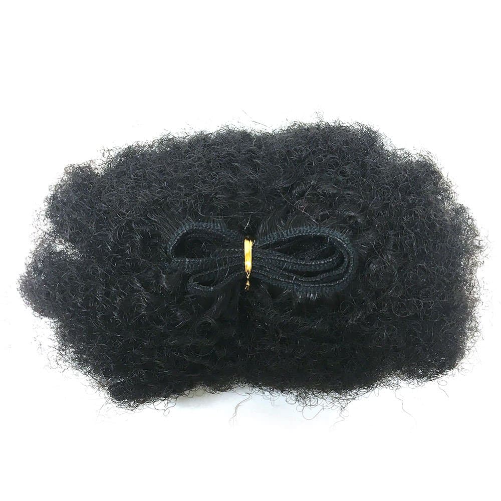 CAPILLI Tight Afro Kinky Wefted Human Hair 6", Wefted Afro Kinky (1b-off black)