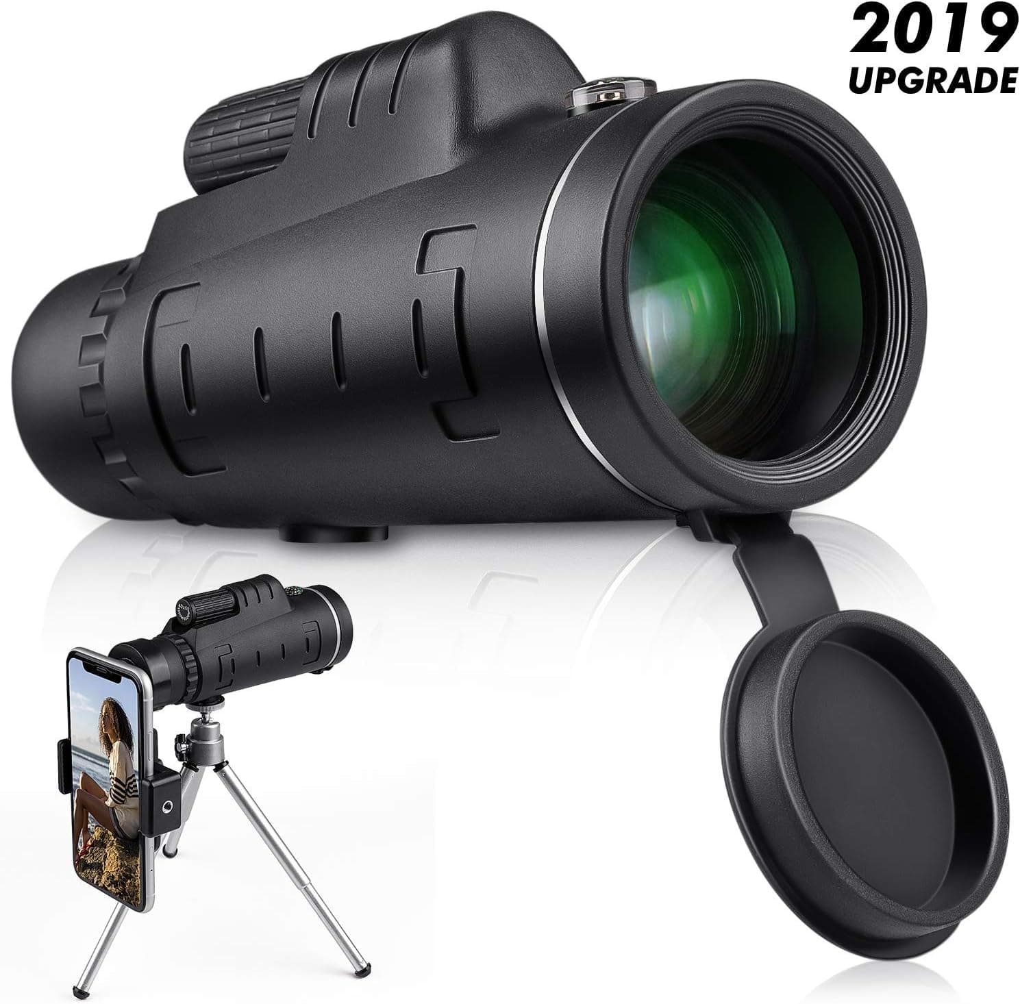 Monocular Telescope, High Power Monocular Scope Waterproof Monoculars with Phone Clip and Tripod for Cell Phone for Bird Watching
