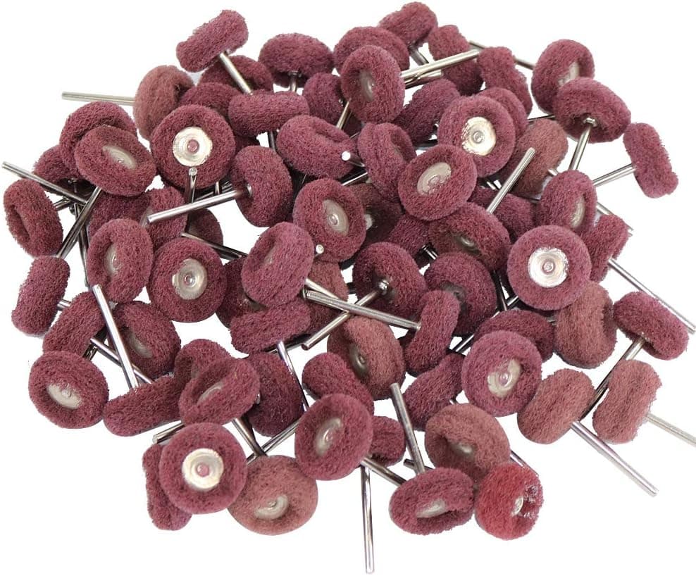 HIPOGT 100 Pcs Abrasive Wheel Buffing Polishing kit for Rotary Polishing Tool Grinding Accessories 2.35mm mandrel