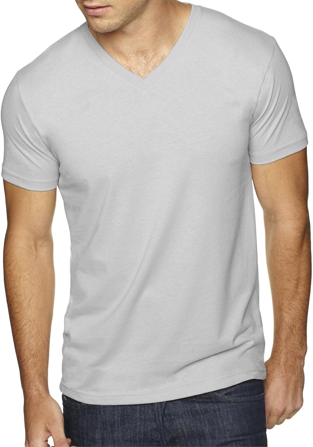 Next Level Mens Premium Sueded V-Neck shirt 6440-Light Grey