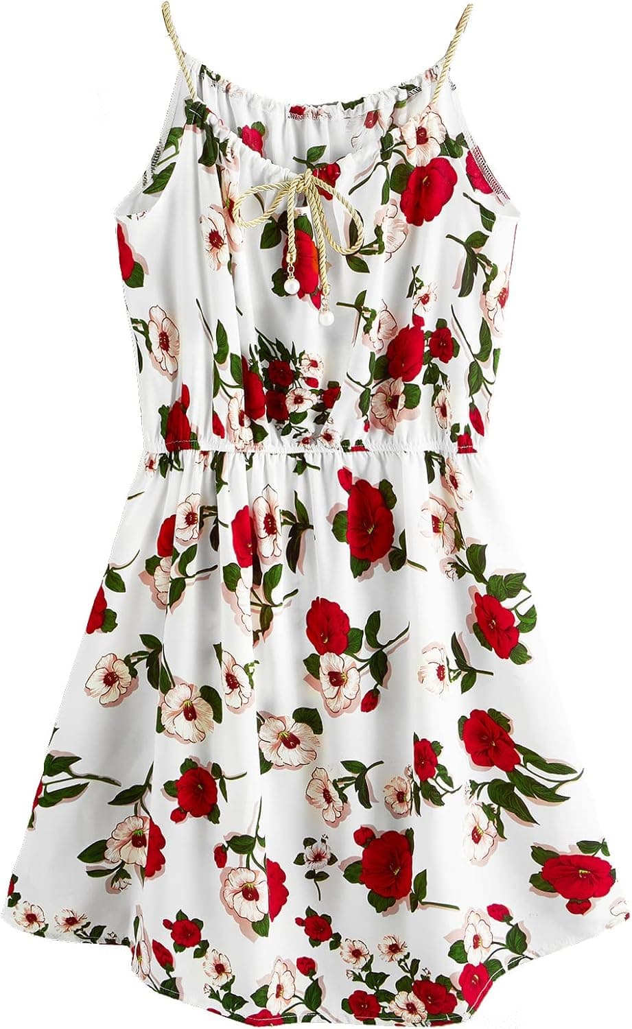 WDIRARA Women's Marble Print Sleeveless Drawstring Front Cami Bodycon Mini Dress