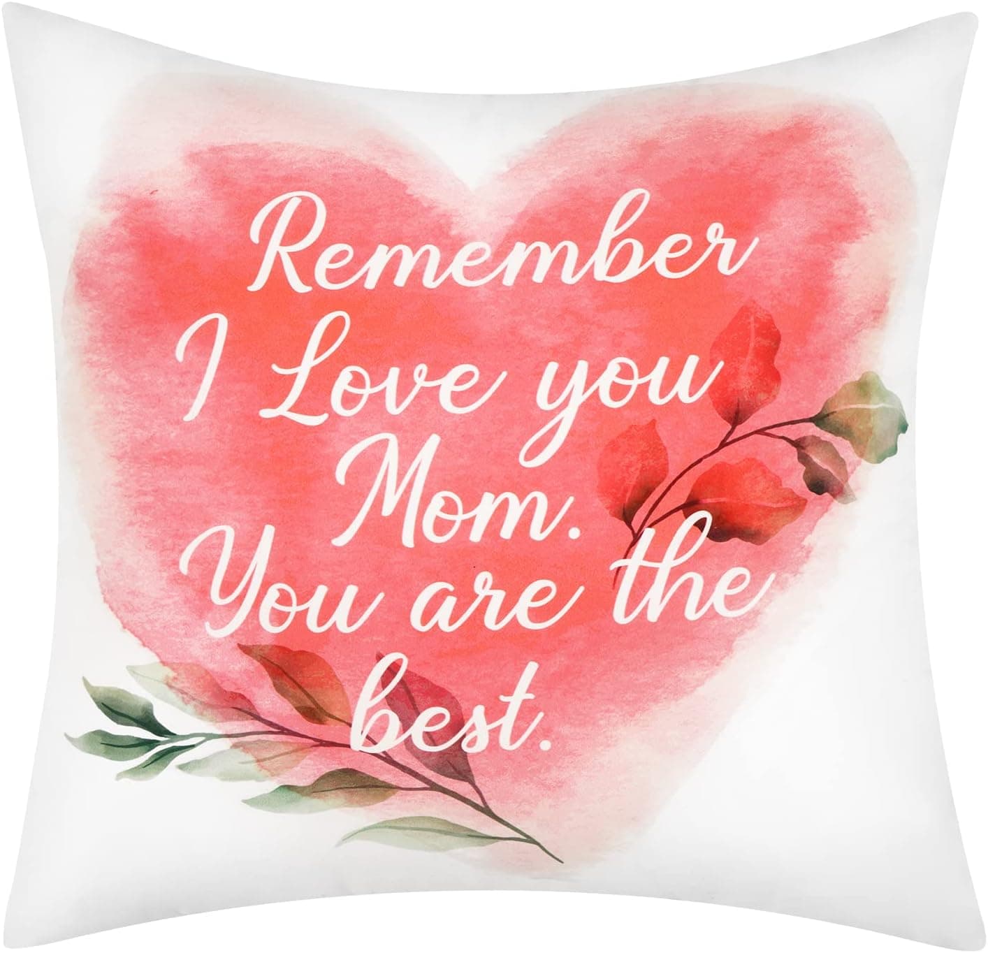 VERTKREA Mother’s Day Pillow Covers，Mom Pillowcase with Saying Words, Pink Love Decorative Throw Pillow Covers for Grandma, Mom, Mother's Day,Birthday, Mom Gifts,18x18 Inch
