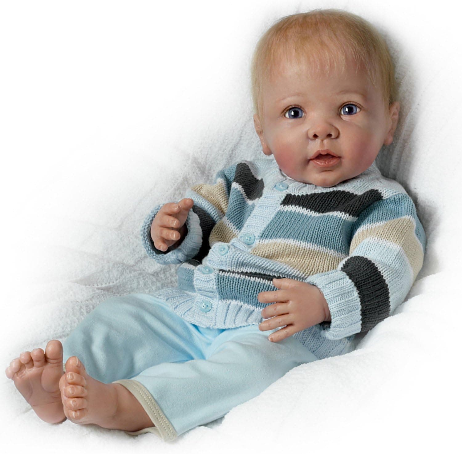 Noah's Happy As Can Be: Moves His Head and Feet and Coos When Touched - So Truly Real Lifelike, Interactive & Realistic Baby Boy Doll 22-inches by The Ashton-Drake Galleries