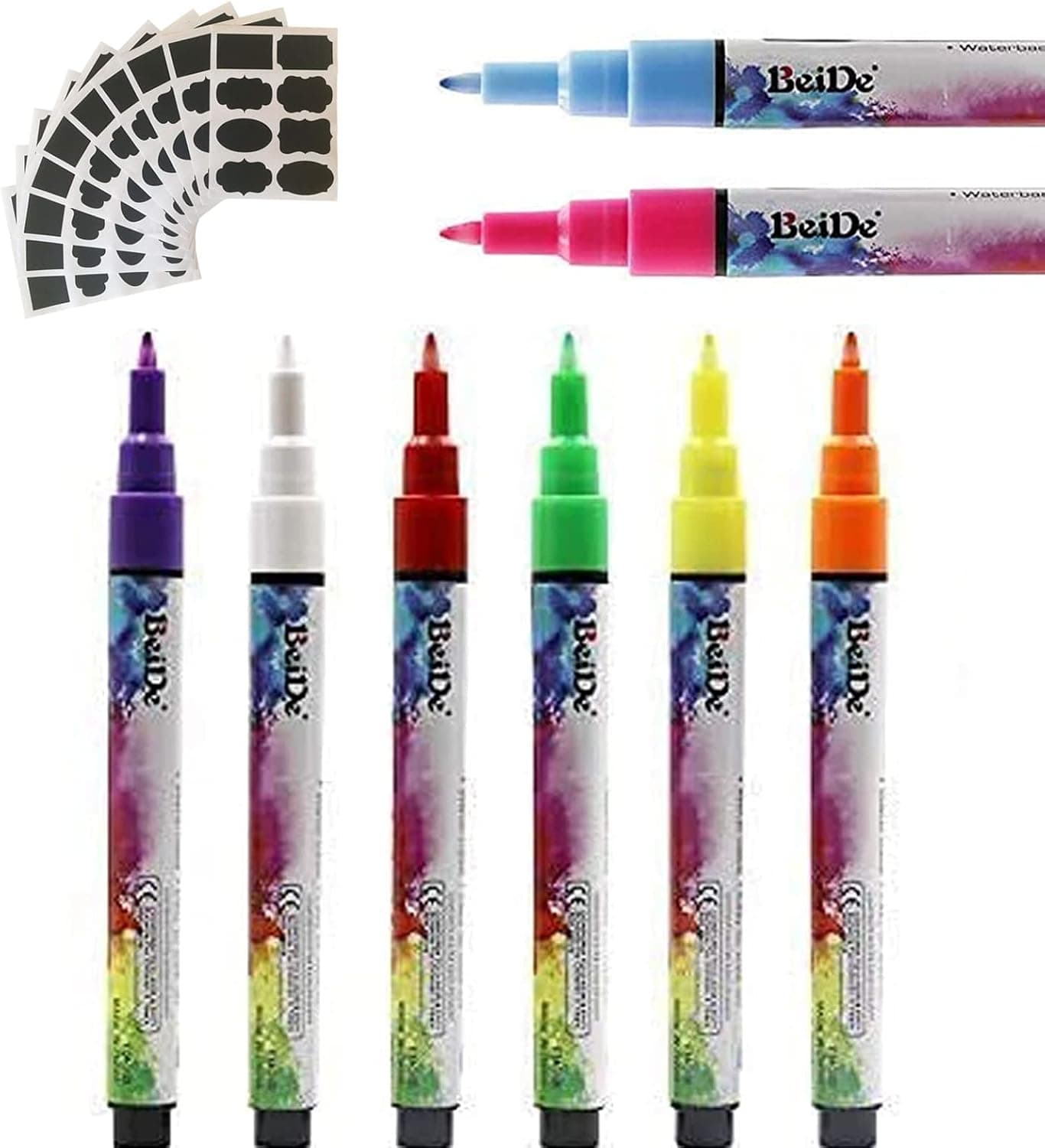 Liquid Chalk Marker, 80 Chalkboard Label Stickers - Canisters Labels