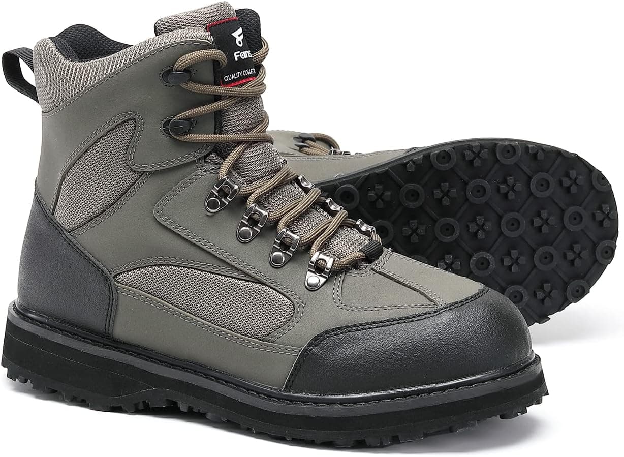 8 Fans Wading Boots for Men,Anti-Slip Rubble Sole Comfortable Durable Material Good for Fishing or Hunting